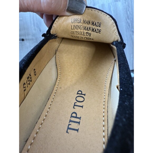 Tip Top Boys Black Velvet Loafers Size 6 Dress Slip-On Shoes w/ Metal Bit Accent - Picture 7 of 7